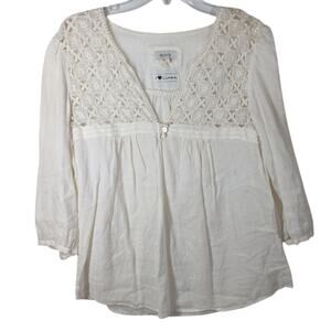 Malvin Linen Lace Peasant Blouse size 6